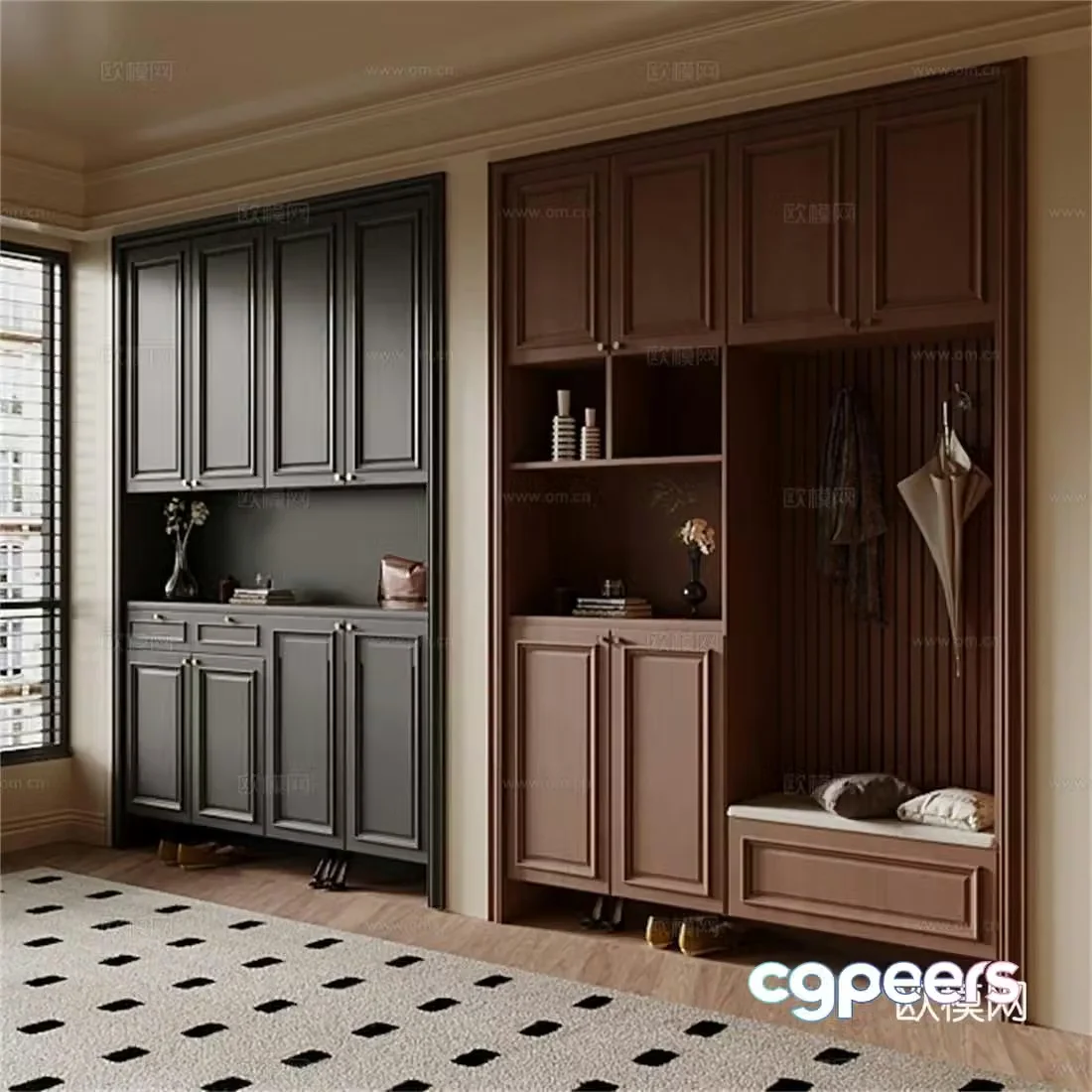 French shoe cabinet 3d model