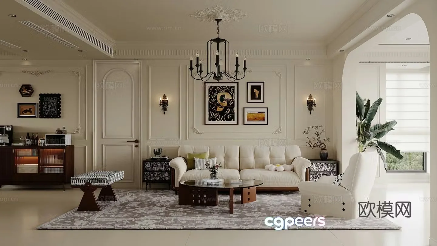 French living room 3d model