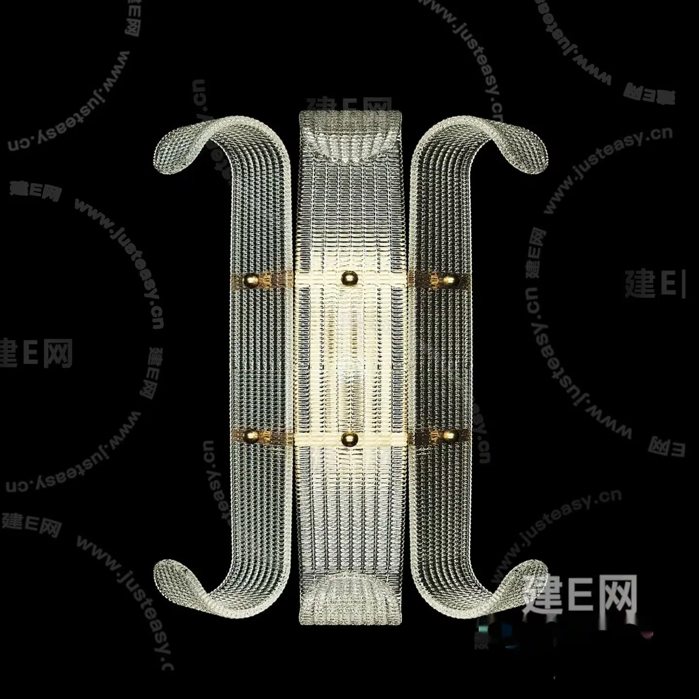 Gold Light Fixture 3D Model – 12329 – VRAY Render