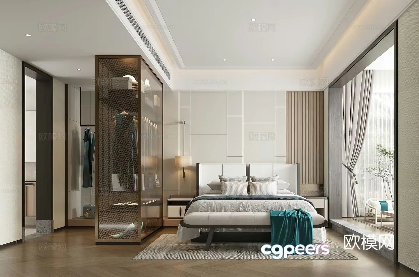 New Chinese style bedroom master bedroom 3d model