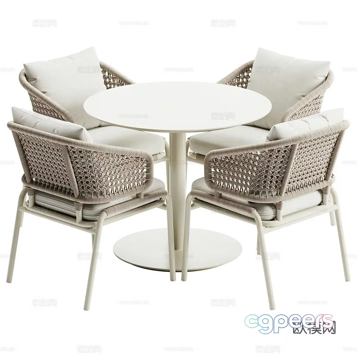 New Chinese casual table and chair 3D model