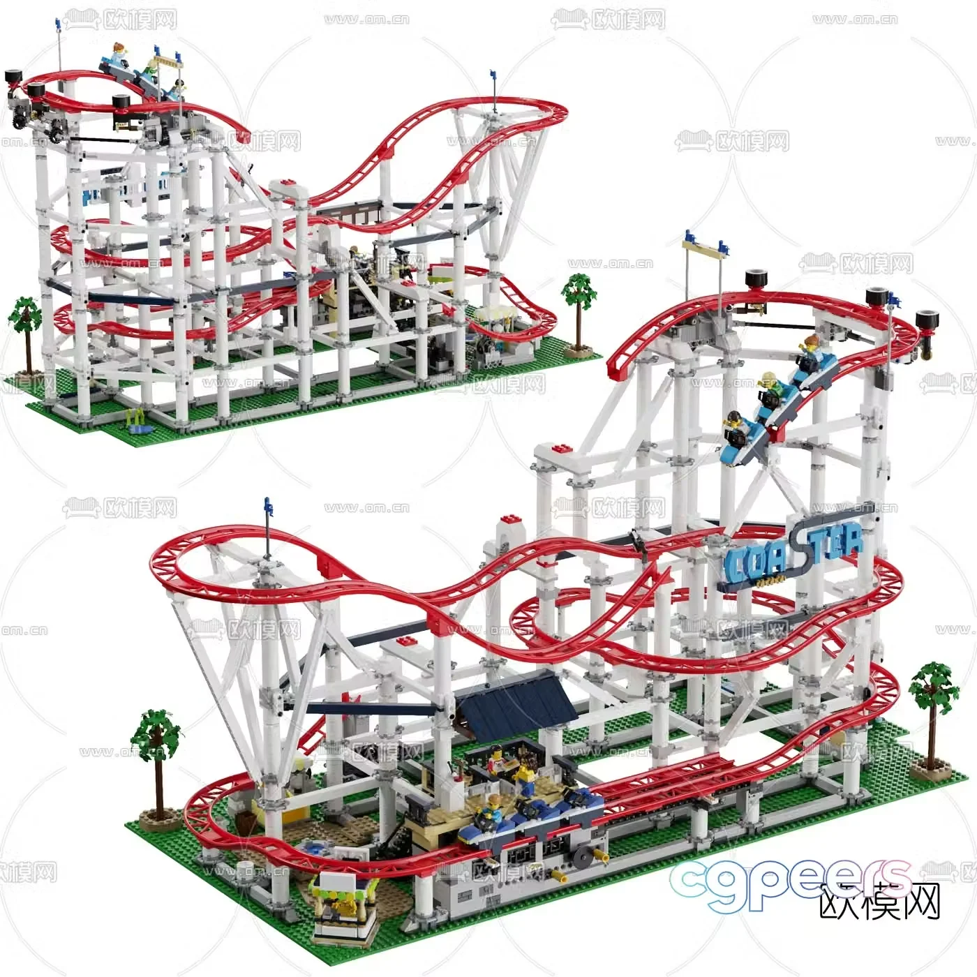Modern roller coaster toy 3d model