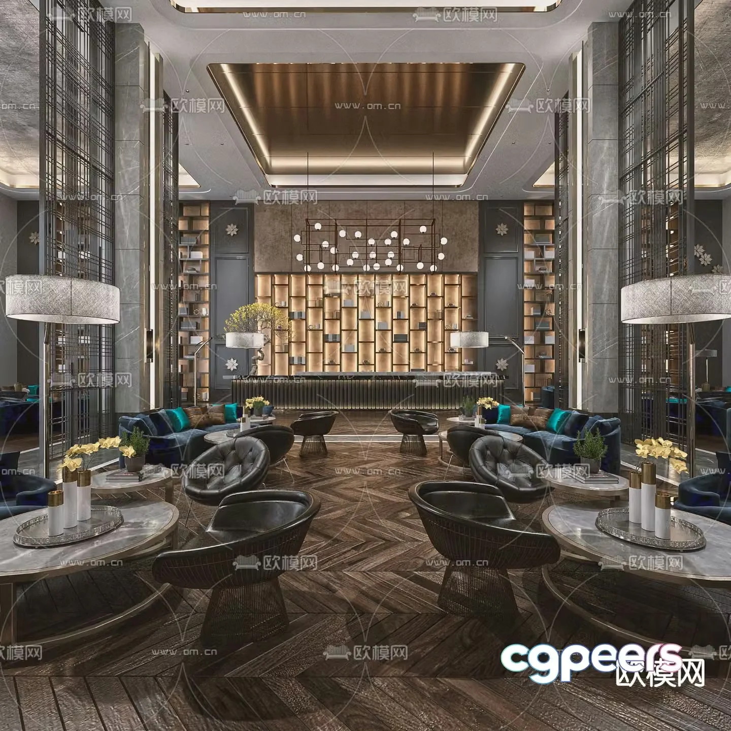Modern sales office negotiation area 3D model