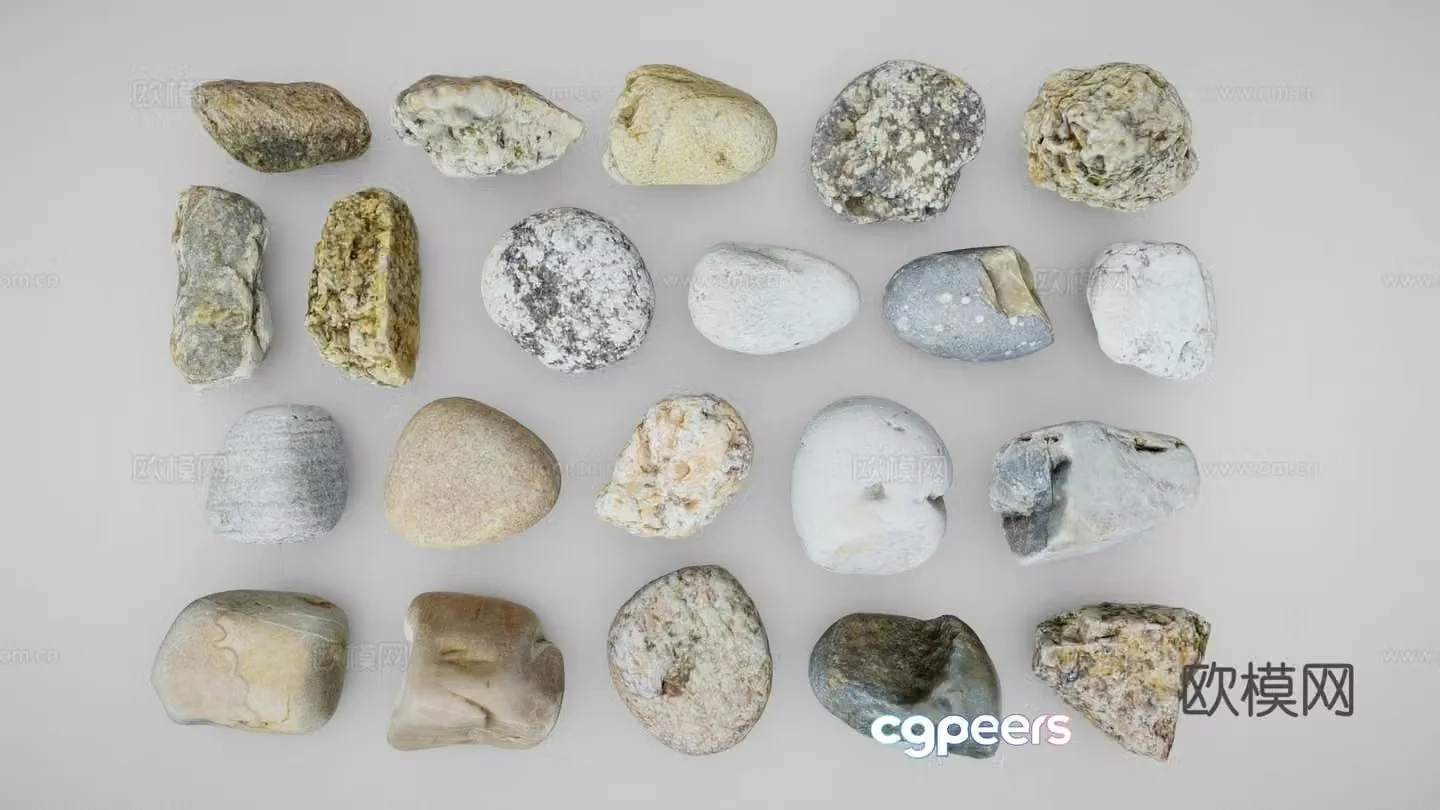 Pebbles Landscape Stone Stone Stone 3D Model