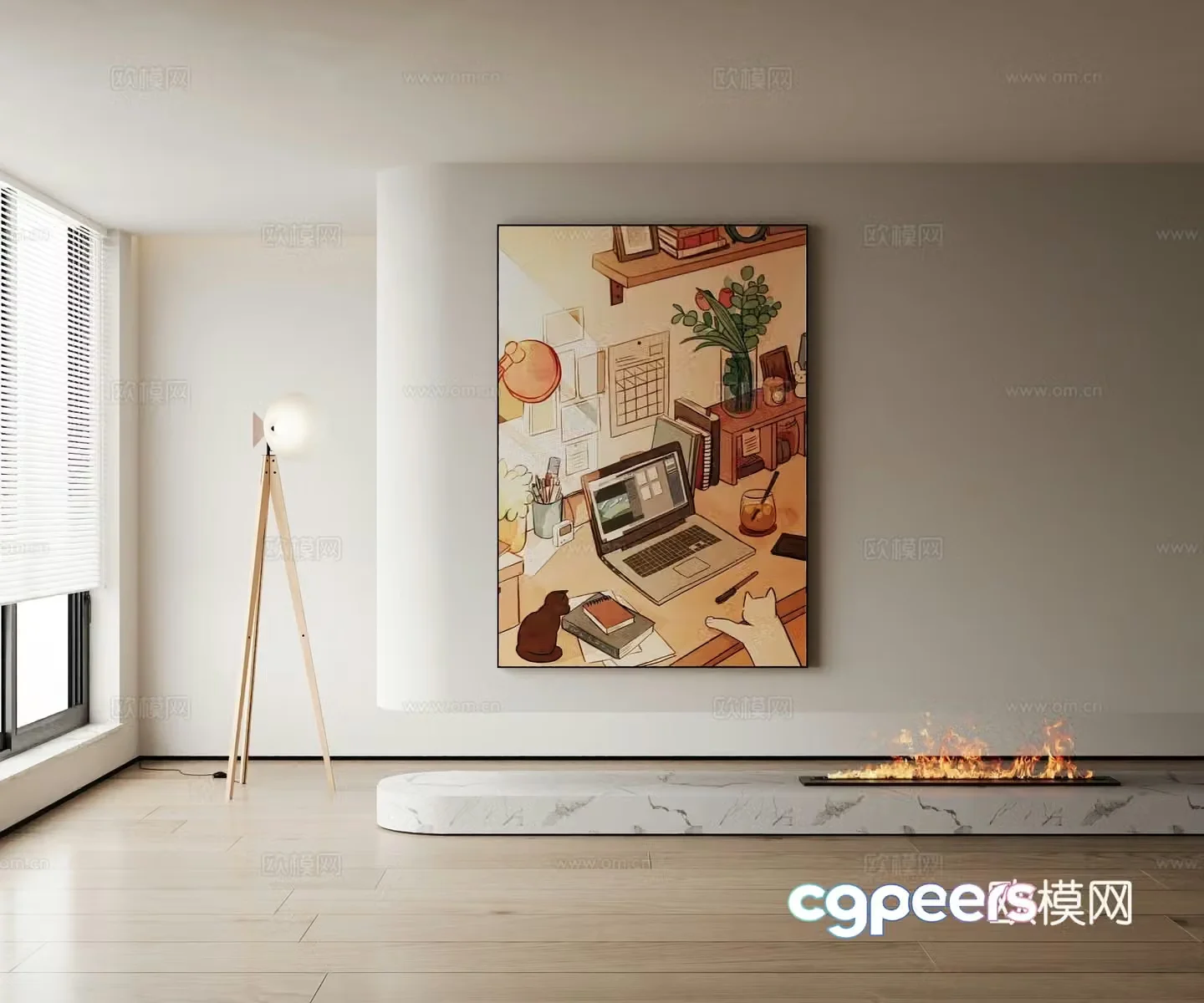 Modern decorative painting 3d model