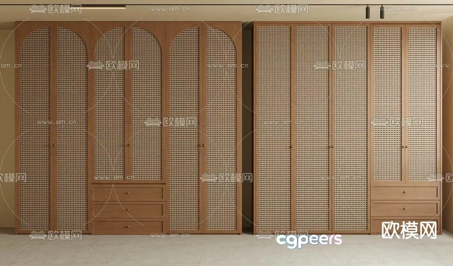 Middle-aged wind wardrobe 3d model