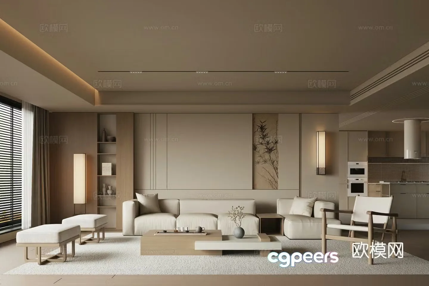 New Chinese style living room 3d model