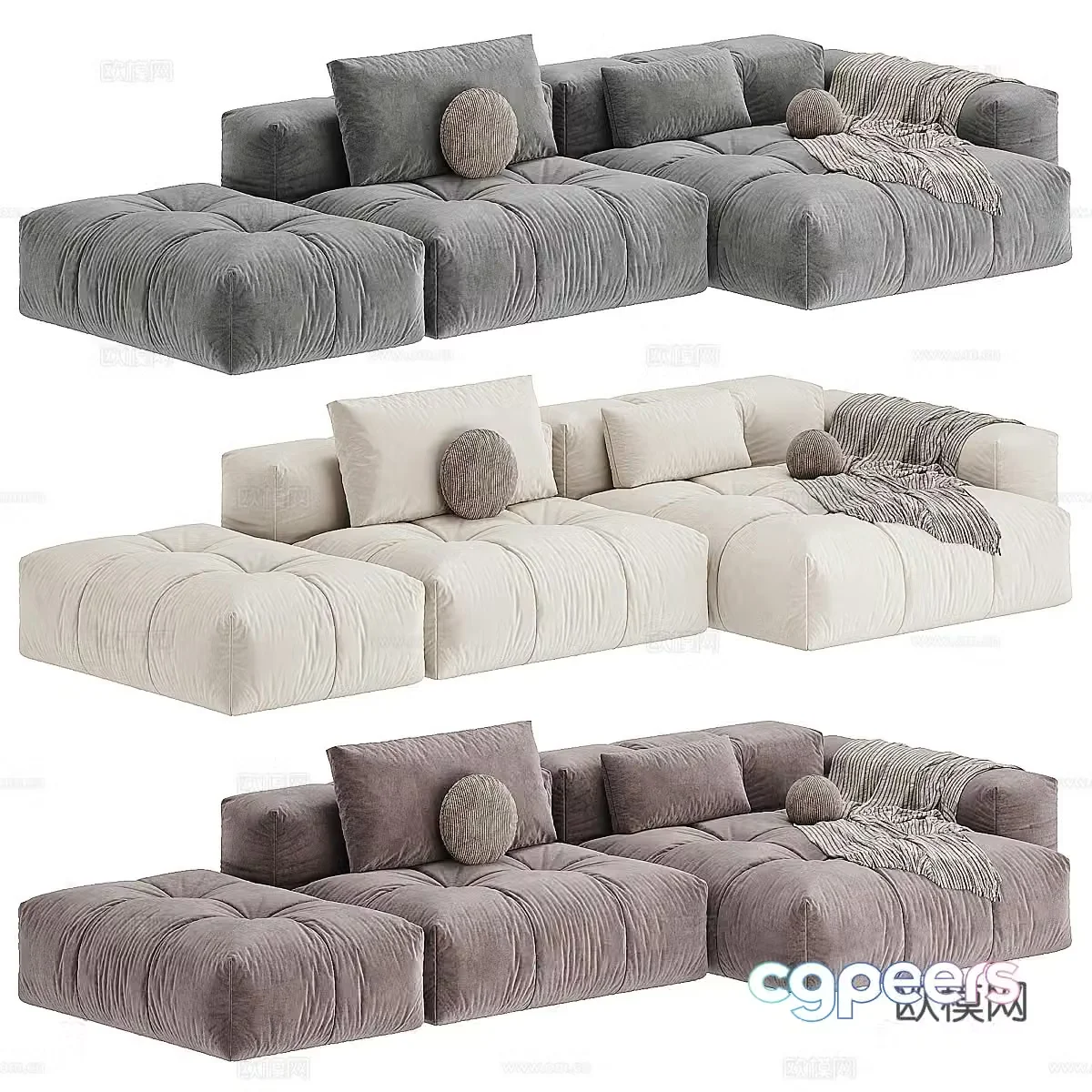 Fabric casual sofa Fabric right-angle sofa Corner sofa L-shaped sofa Living room sofa Office 3D model