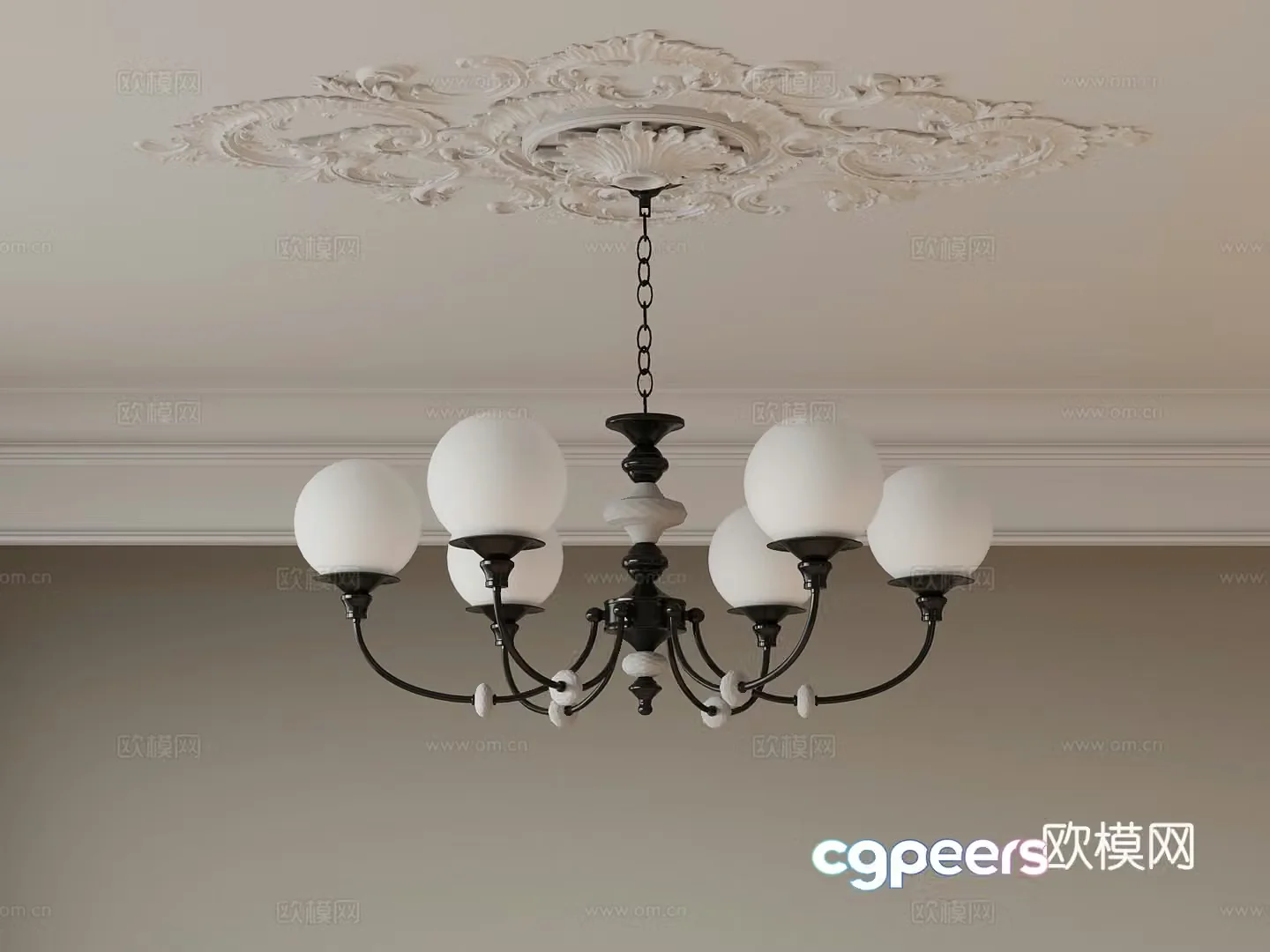 French chandeliers 3d model