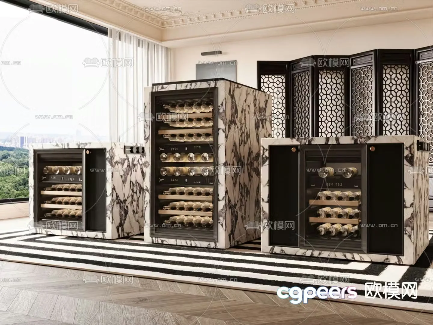Constant temperature wine cabinet wine storage cabinet red wine cabinet 3D model