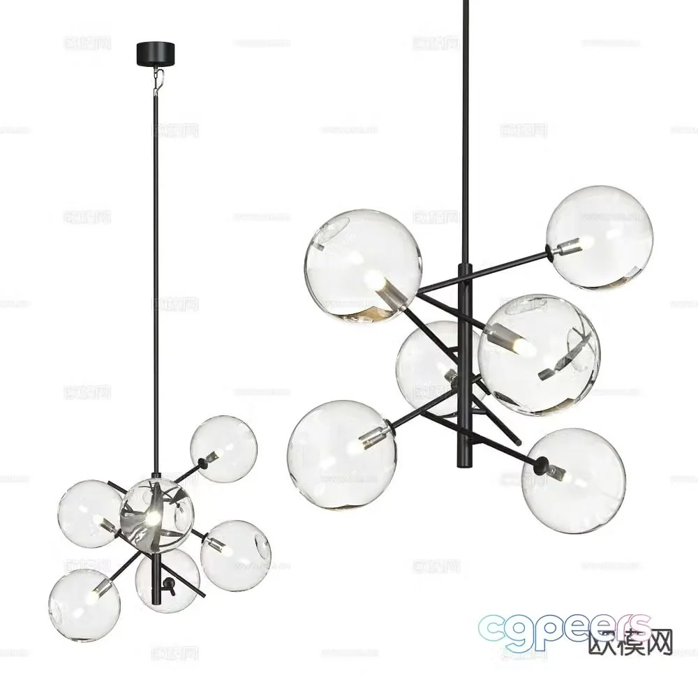 Markslojd modern glass chandelier 3d model