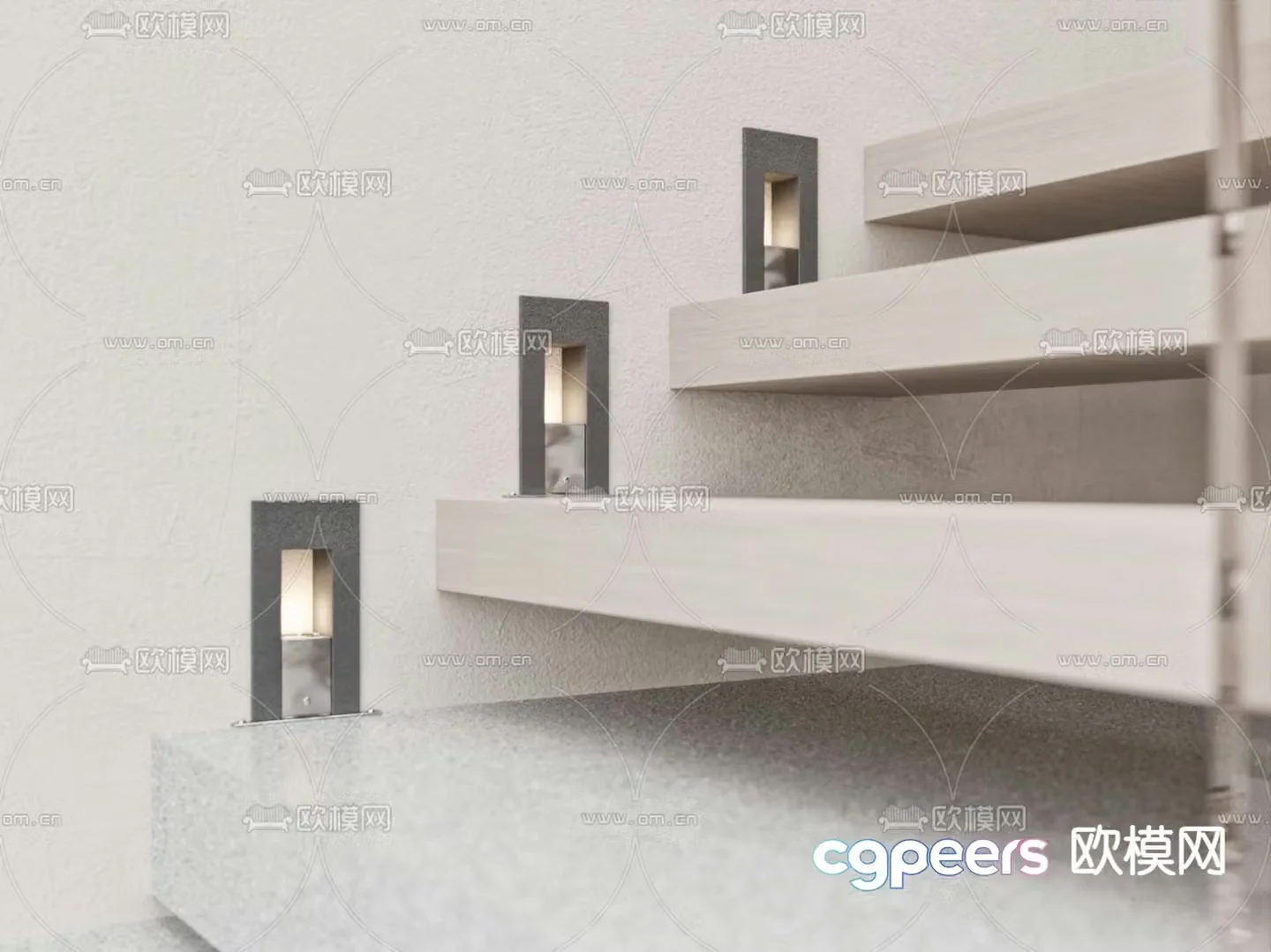 Recessed wall lamp skirting lamp 3d model