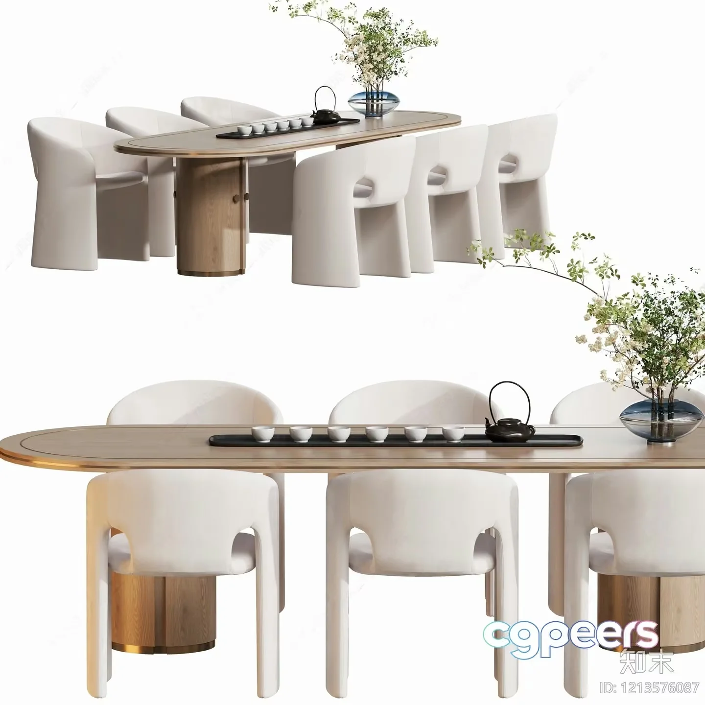 Modern Dining Table 3D Model – 17755 – VRAY Render