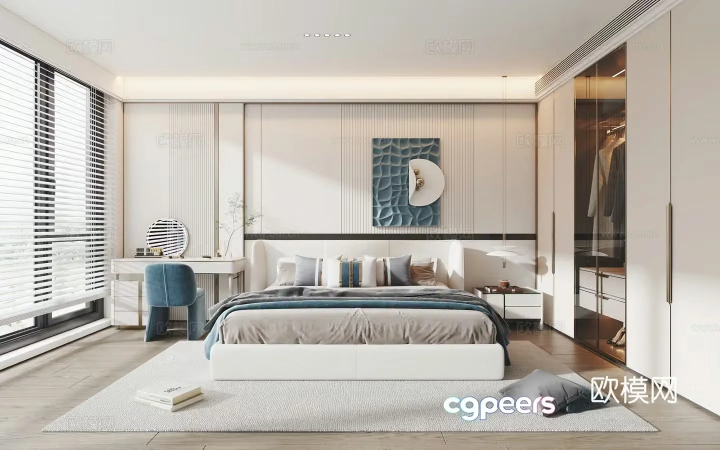 Cream style bedroom master bedroom boy’s room 3d model