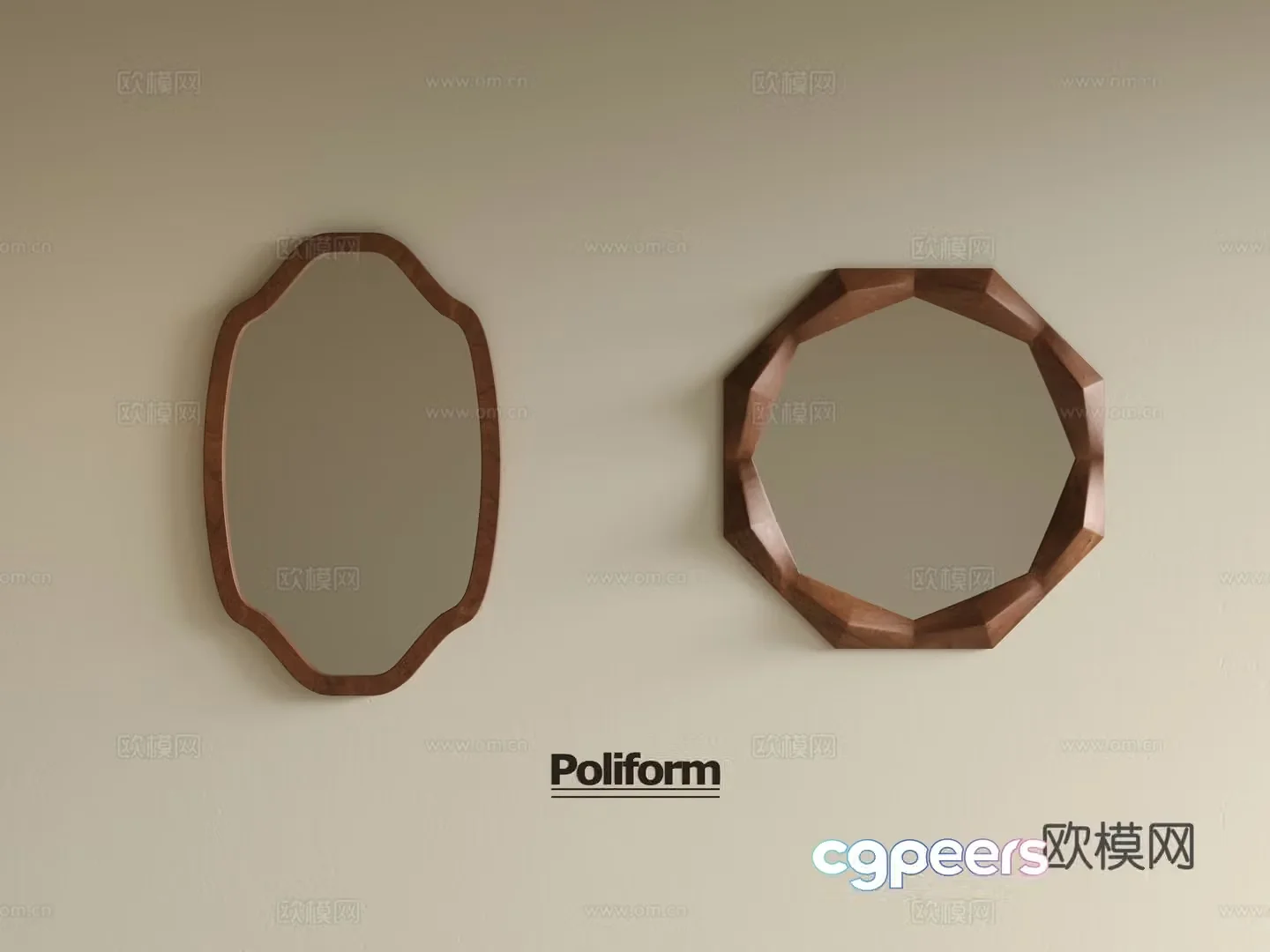 Wasabi Mirror Bathroom Mirror Decorative Mirror 3D Model