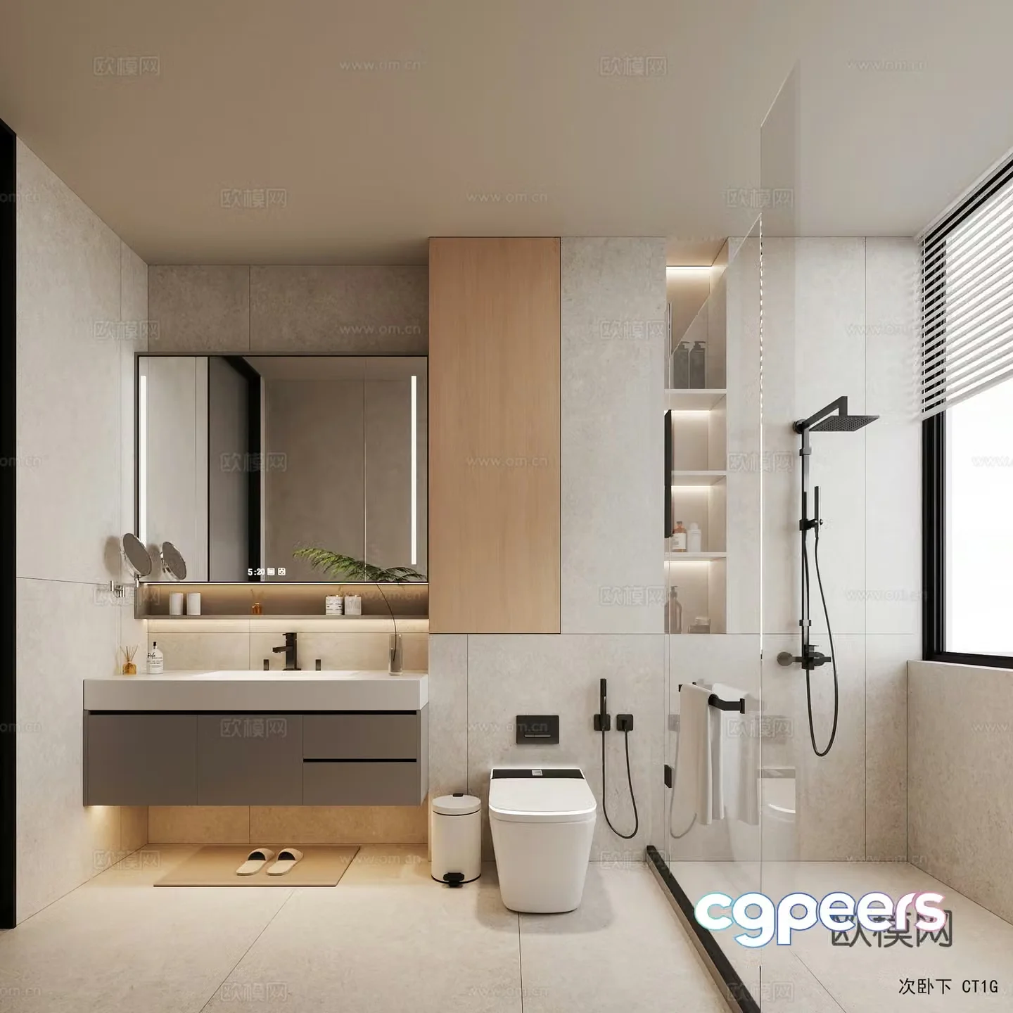 Modern bathroom master bathroom toilet 3d model