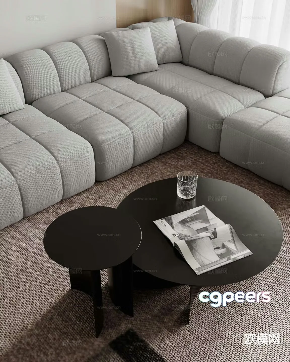Modern coffee table mother-in-law coffee table 3d model