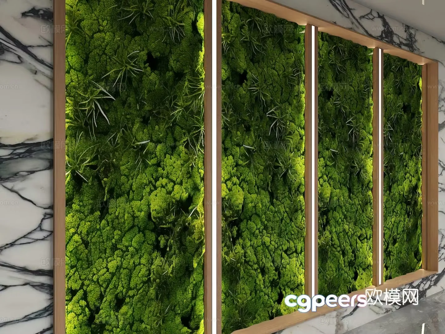 Modern plant background wall 3d model