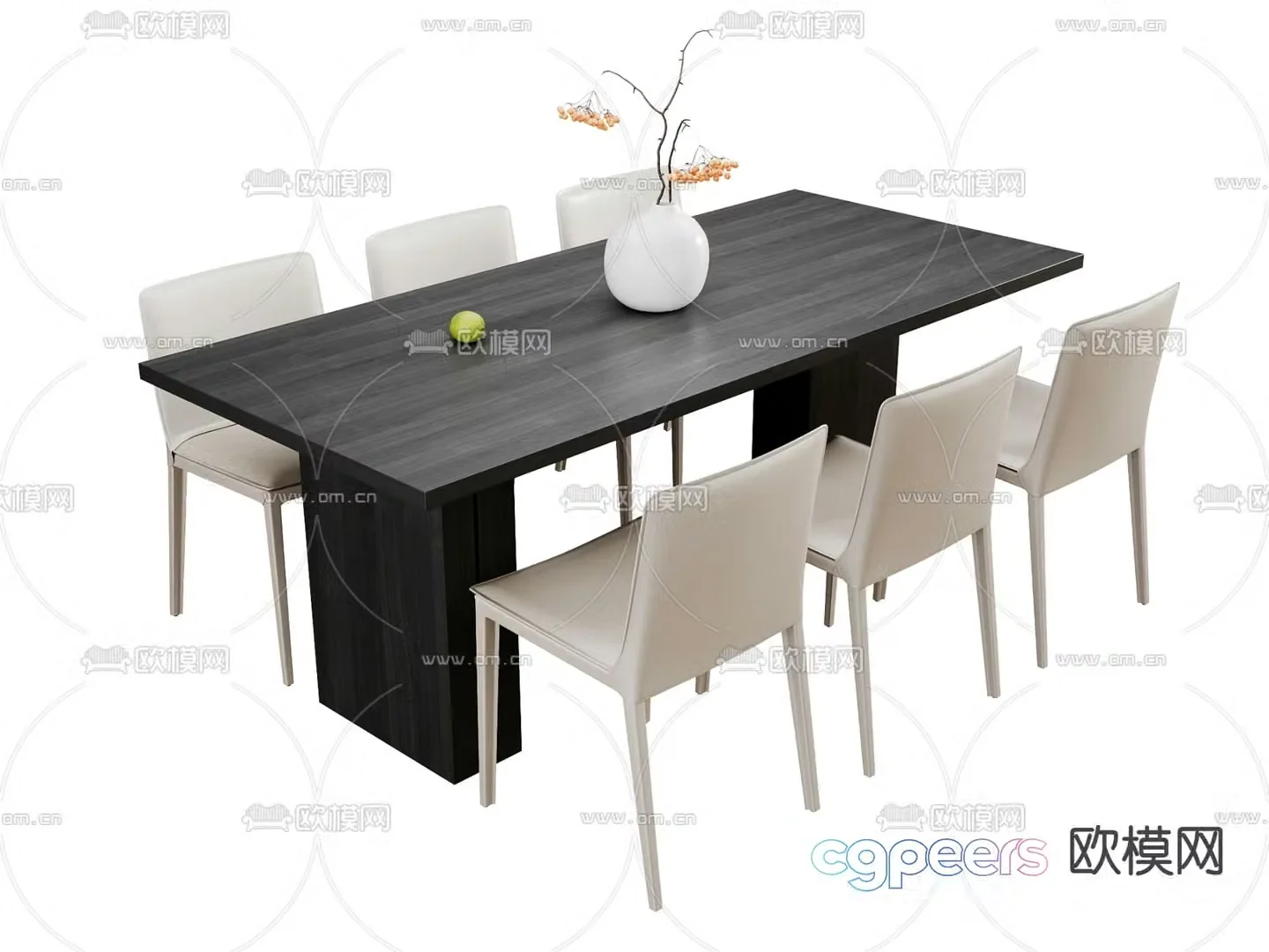 Bar dining table and chairs 3d model
