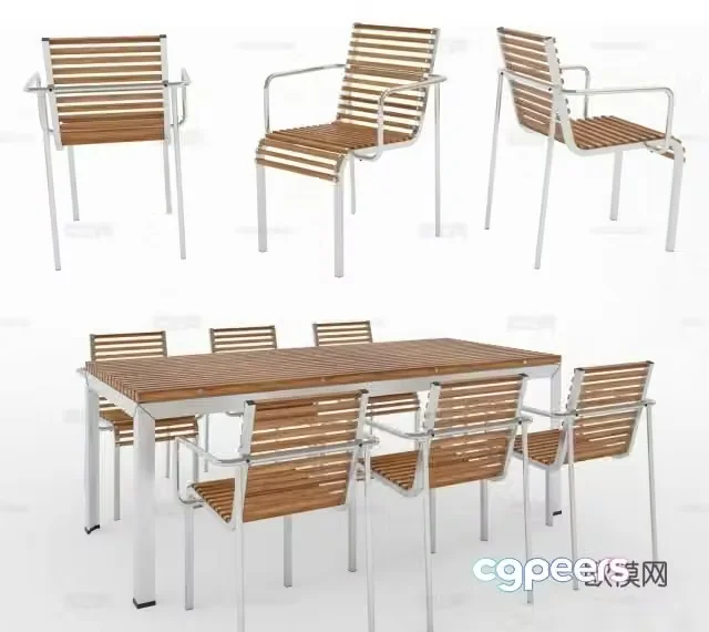 Outdoor table and chair 3d model