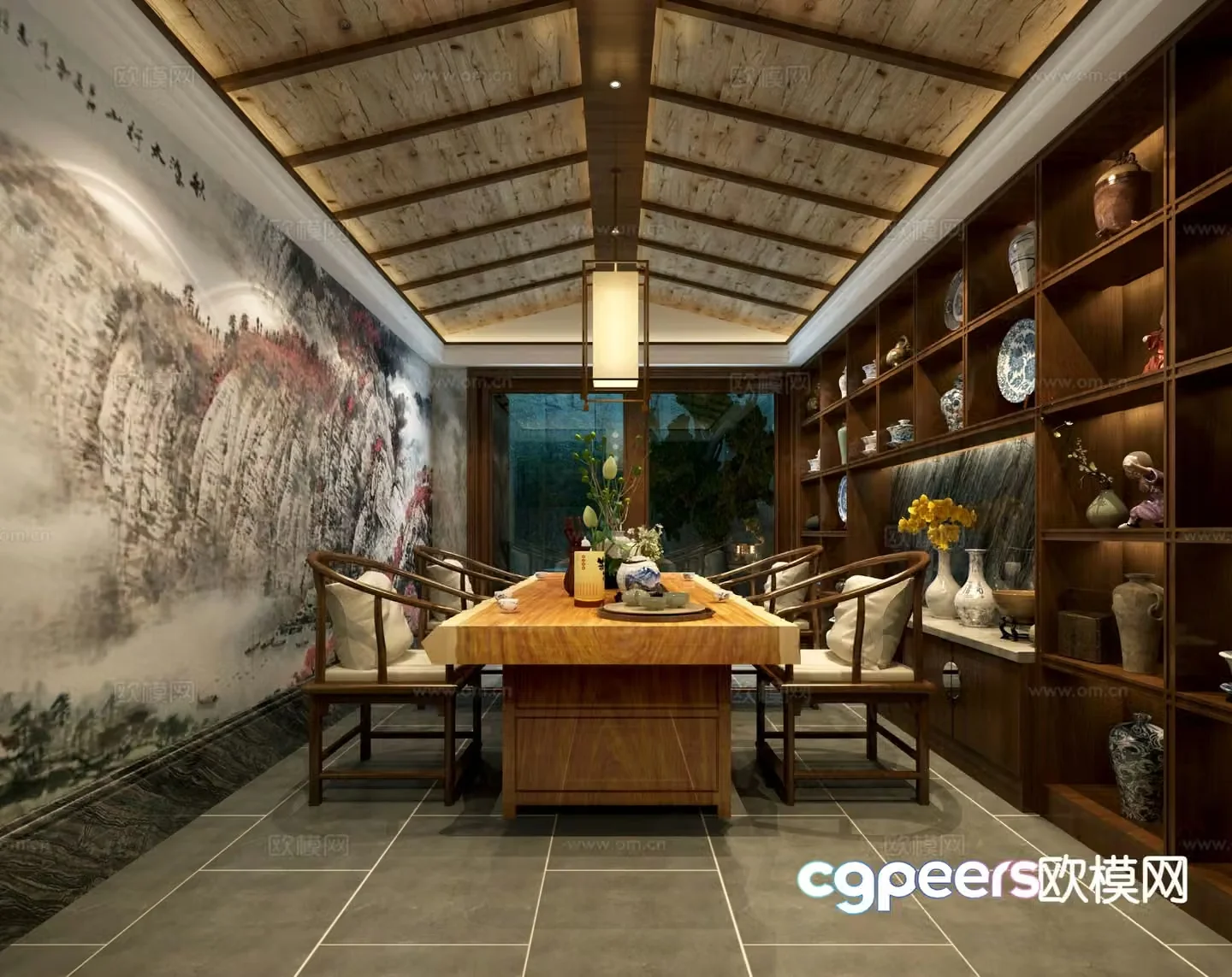New Chinese tea room 3d model