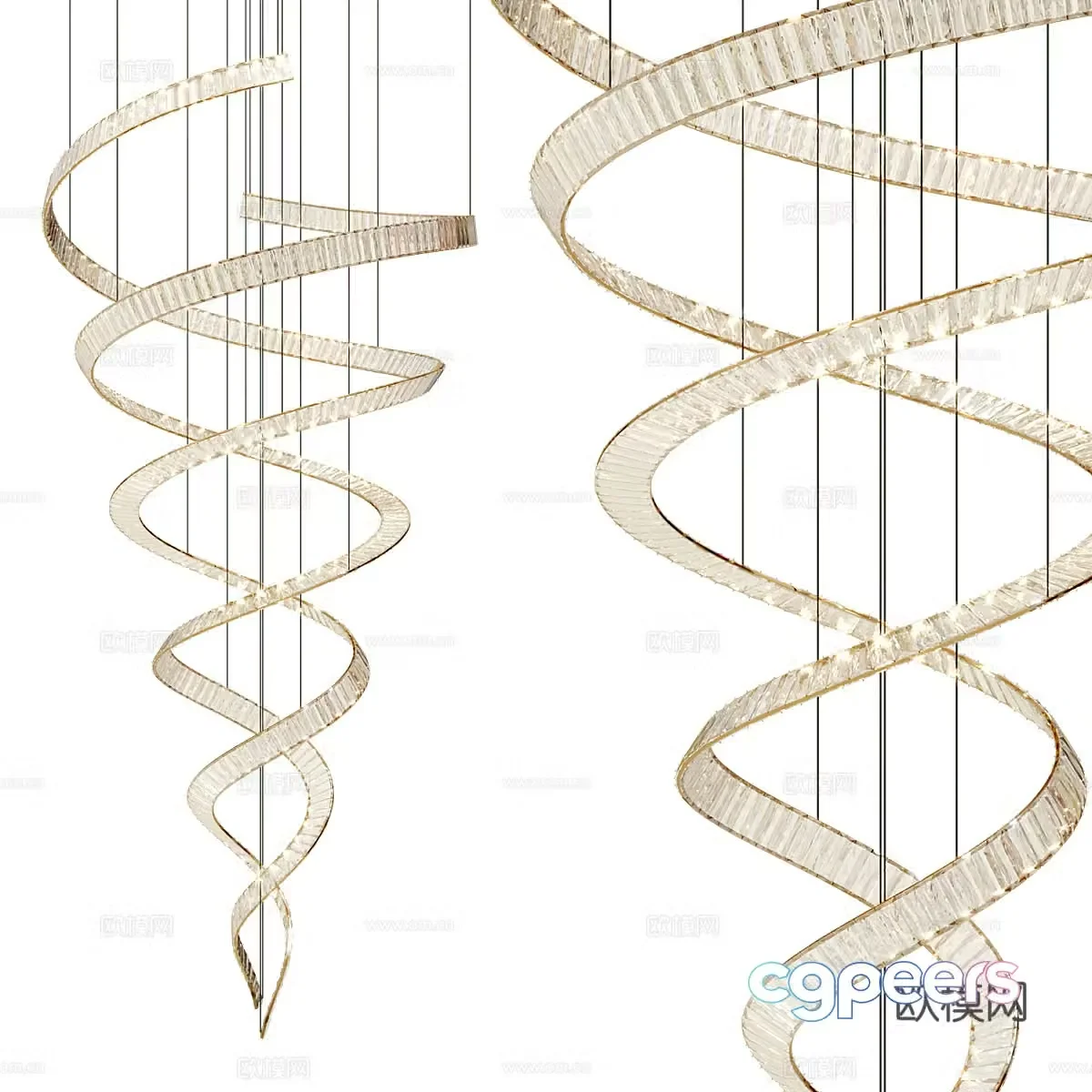 Modern light luxury craft chandeliers 3D model