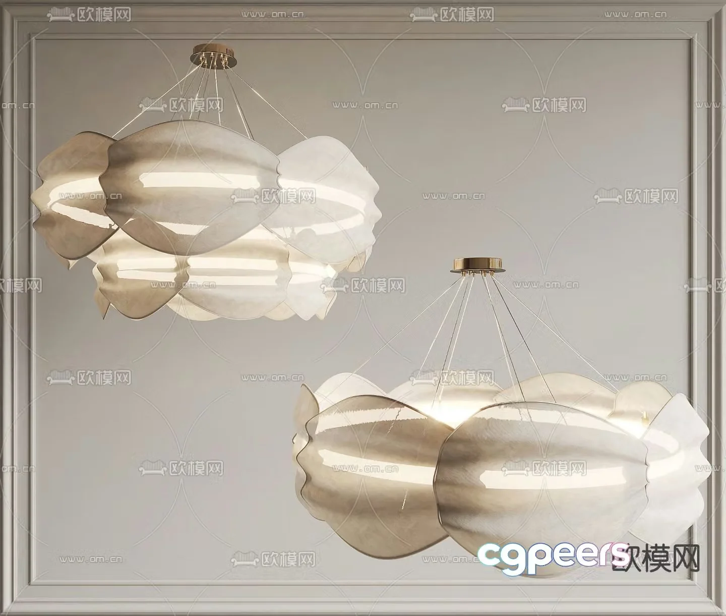 Medieval style chandelier 3d model