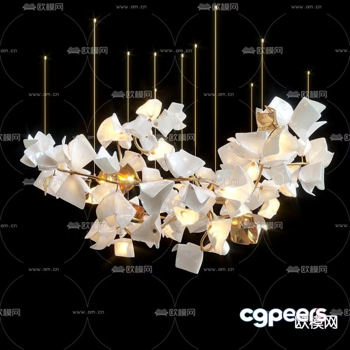 Floral Chandelier Hall Chandelier 3d model