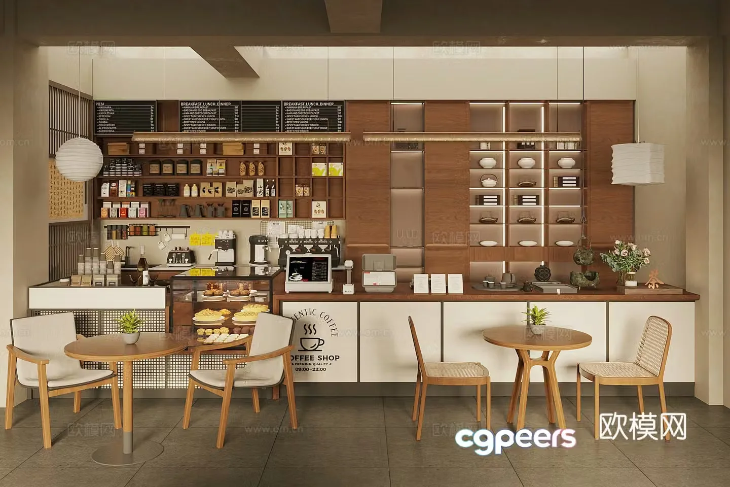New Chinese style medieval teahouse teahouse workbench tearoom operation table coffee milk tea shop water bar 3D model