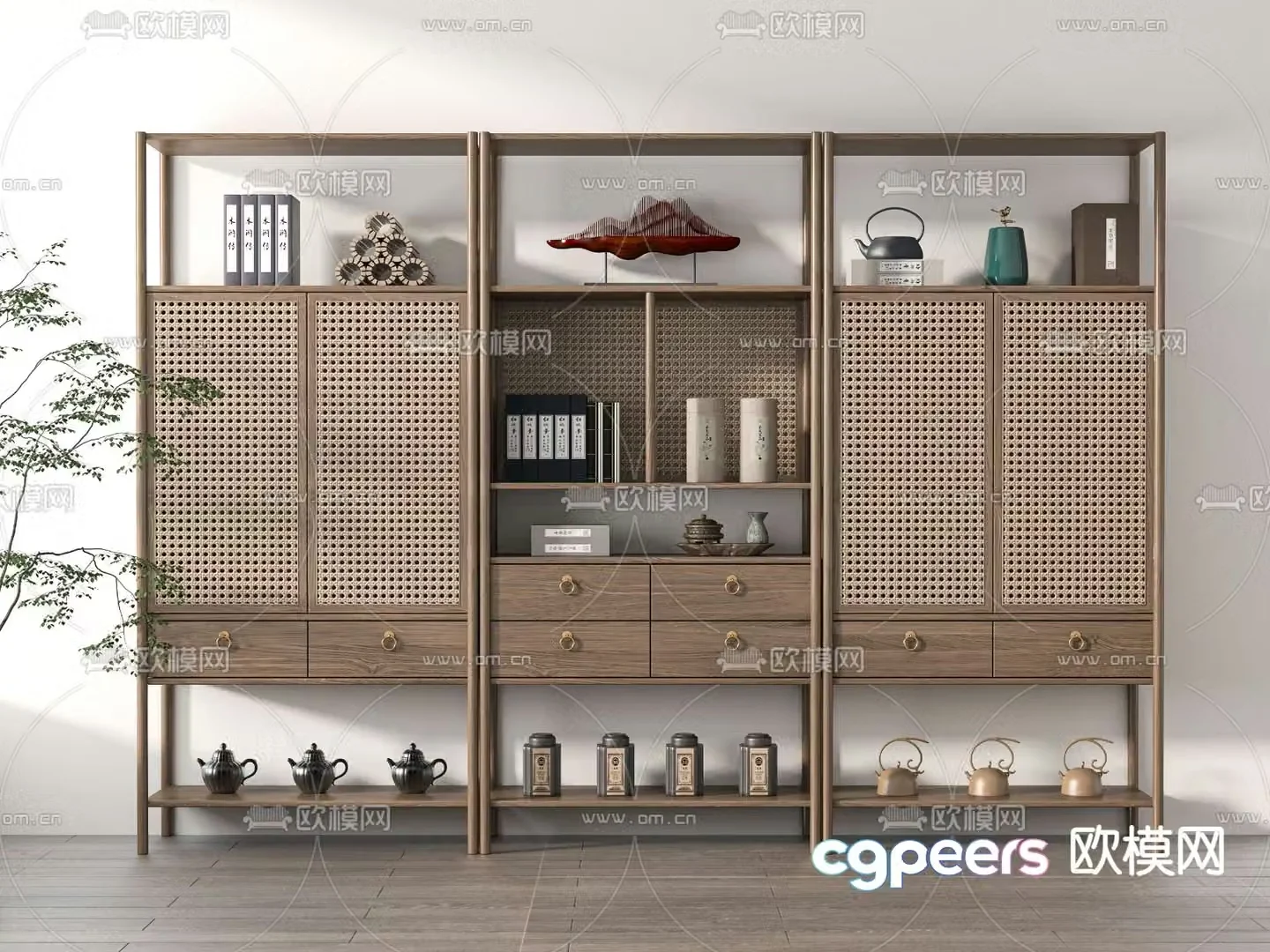 Bogu rack tea cabinet new Chinese style display cabinet 3D model
