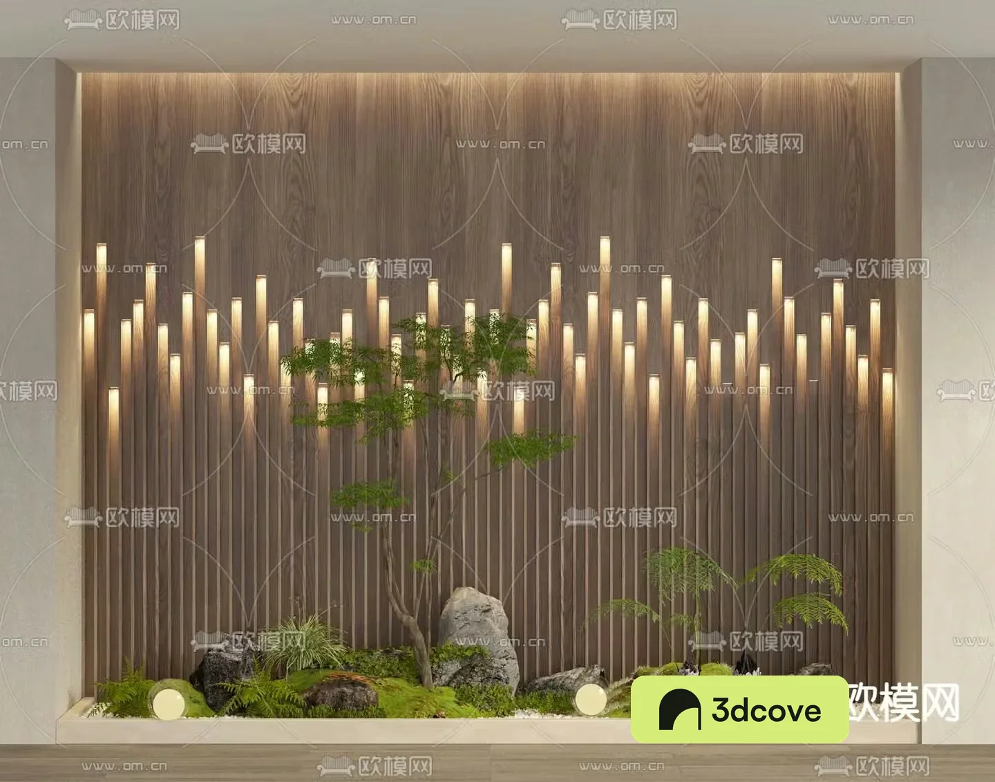 Indoor landscaping green plant landscape