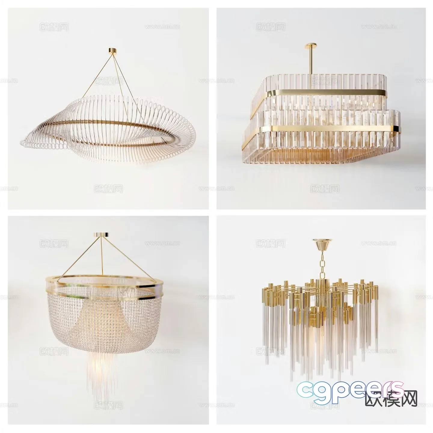 Light luxury chandelier hotel chandelier lobby chandelier 3d model