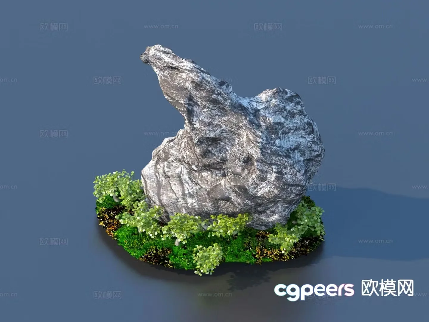 Modern rockery stone landscape sketch 3D model