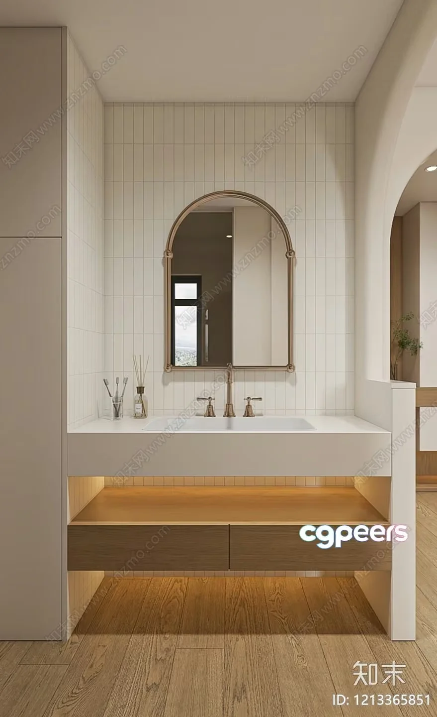 Modern Bathroom Vanity 3D Model – 11398 – VRAY Render