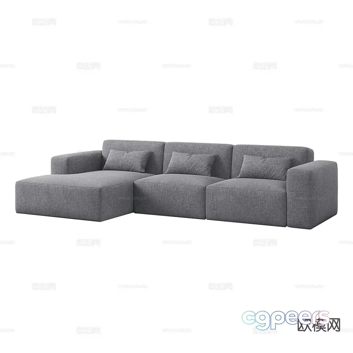 Modern three-seat sofa 3d model
