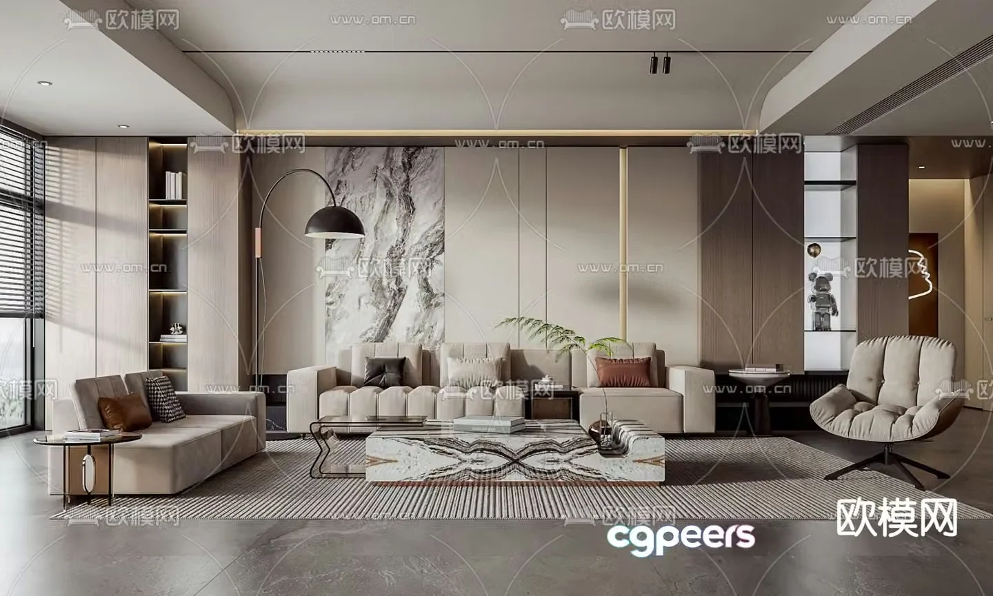 Modern living room 3d model