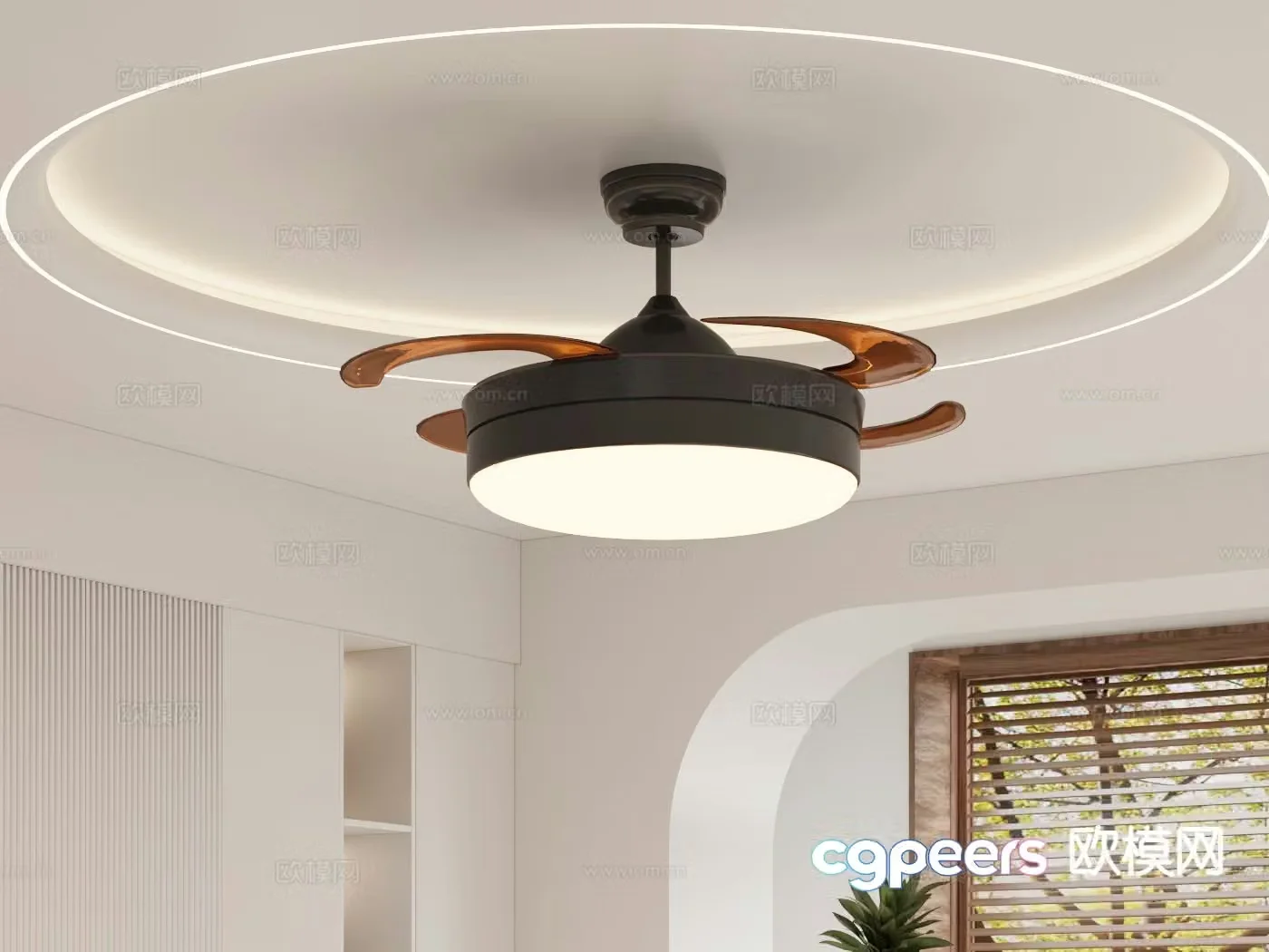 Modern ceiling fan light fan light 3d model