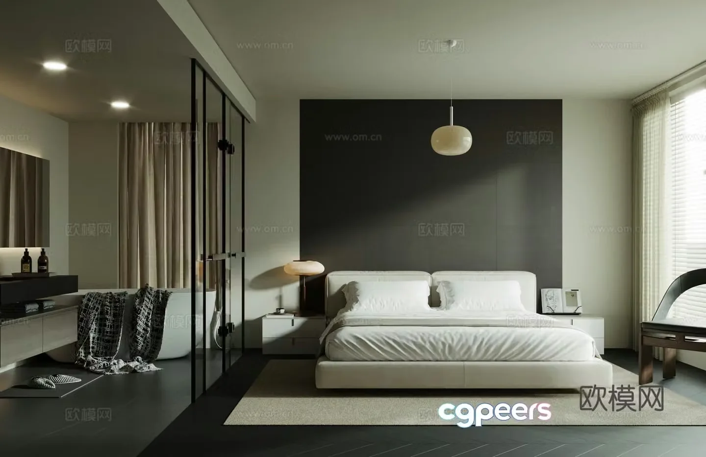 Modern hotel room 3d model