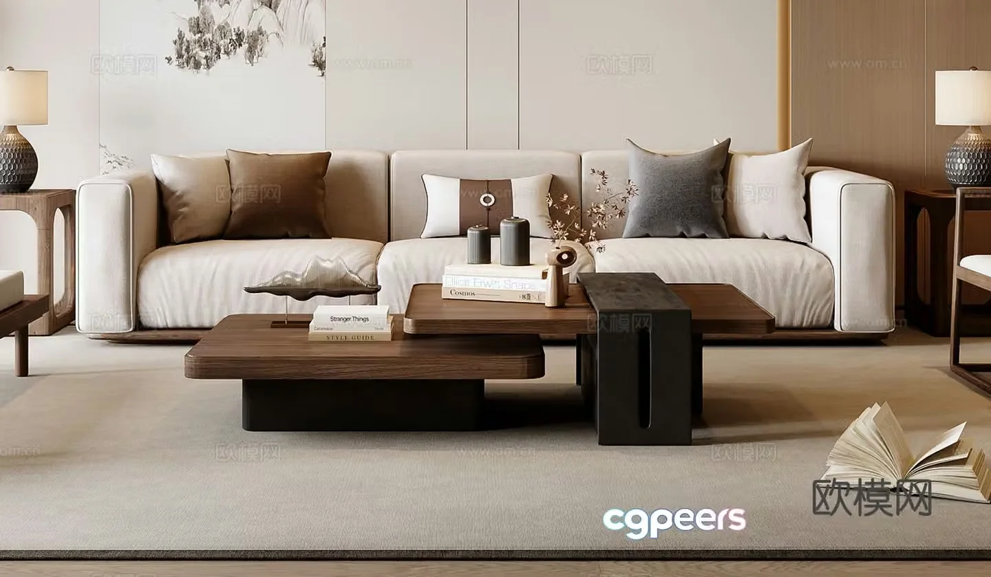 New Chinese coffee table 3d model