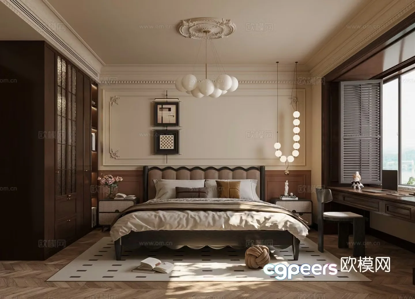 Medieval style bedroom master bedroom 3d model
