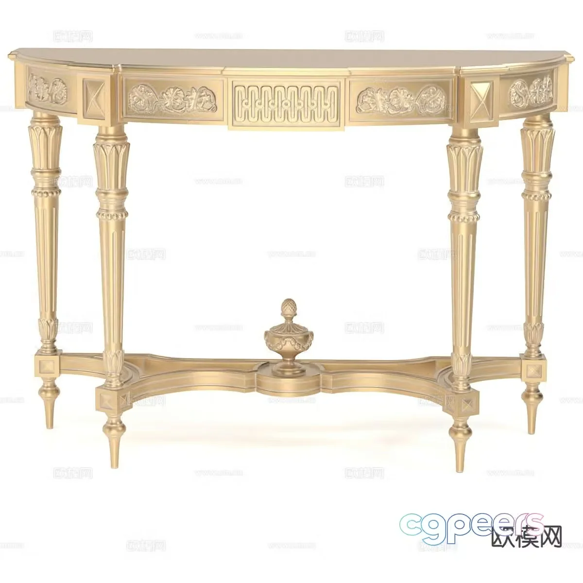French side table corner table 3d model
