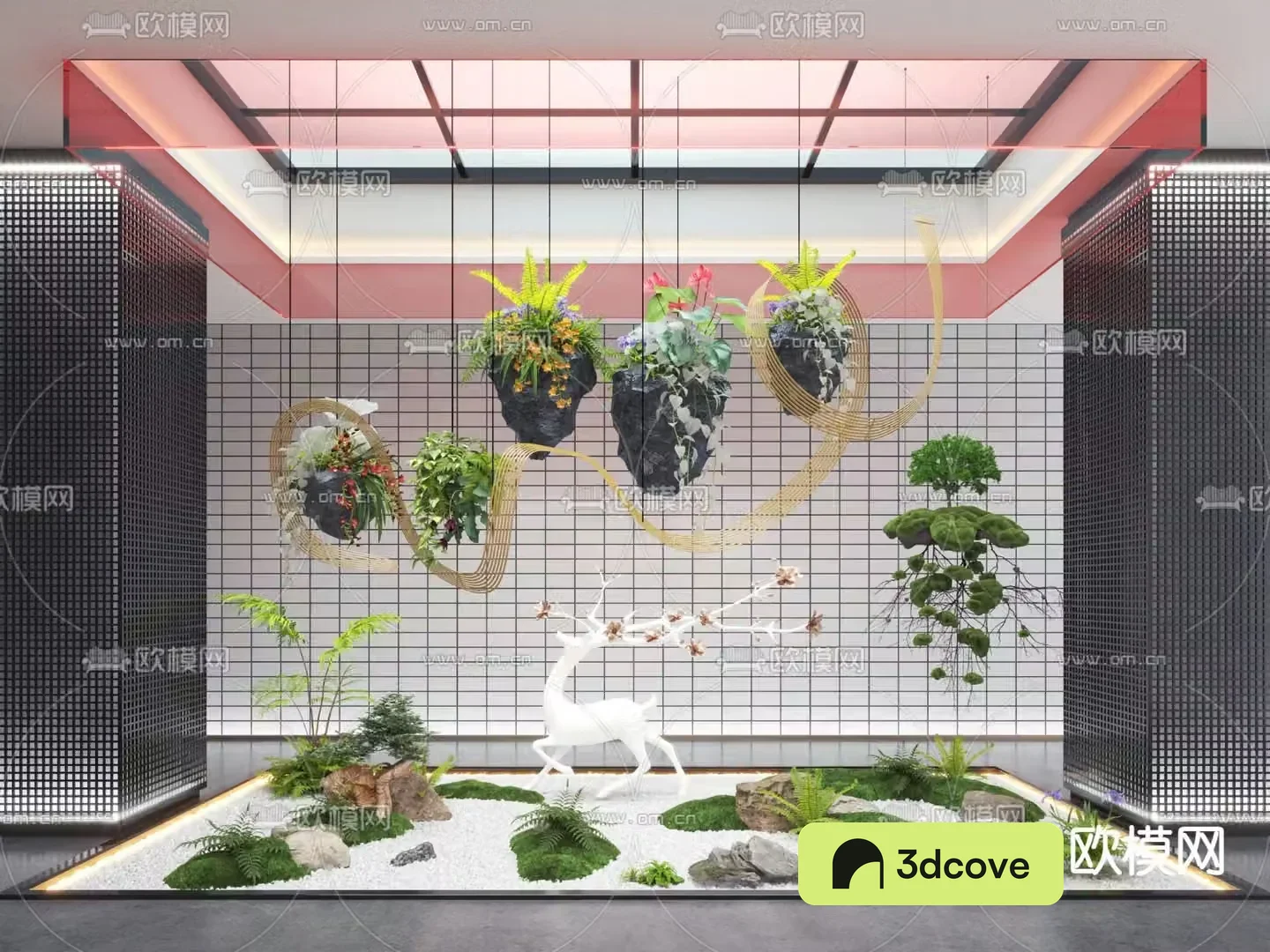Landscape sketch indoor landscaping hanging tree