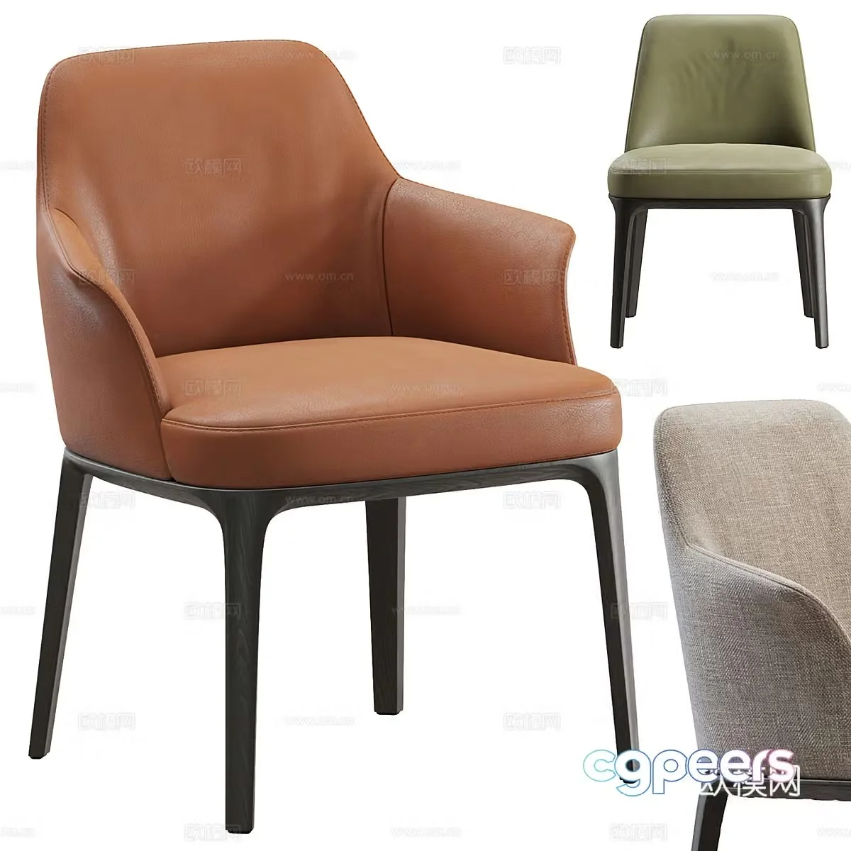 Modern Italian fabric leather chair 3d model