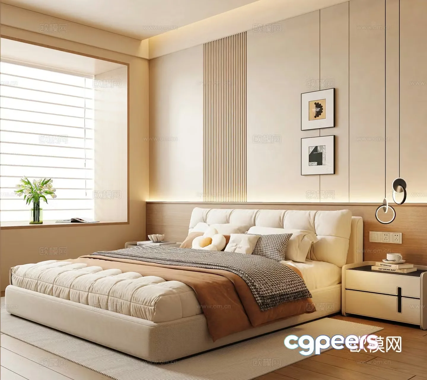 Cream style bedroom master bedroom 3d model