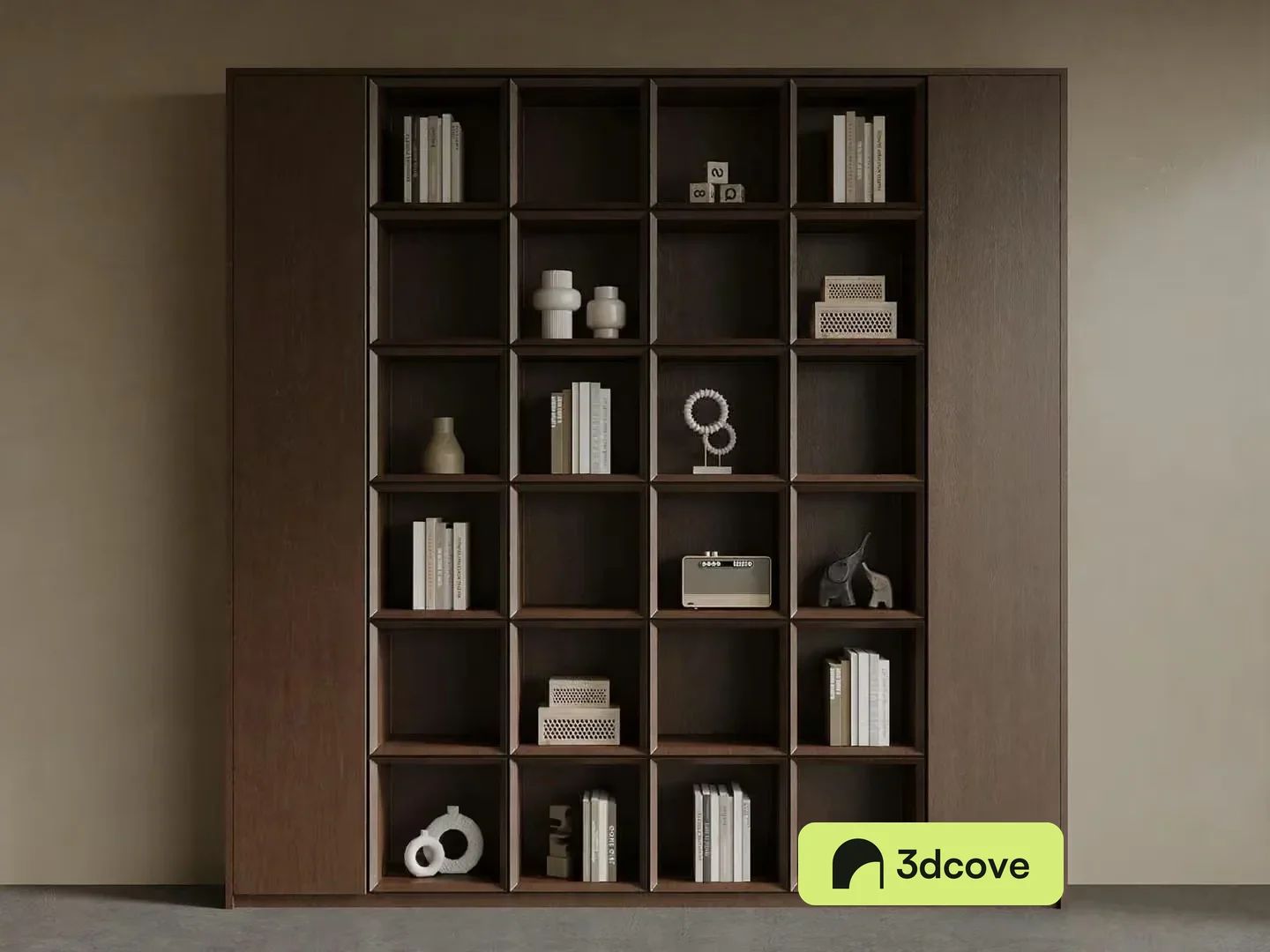 A Large Wooden Bookcase