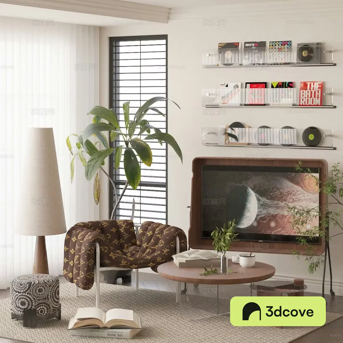 Modern leisure chair coffee table stand TV