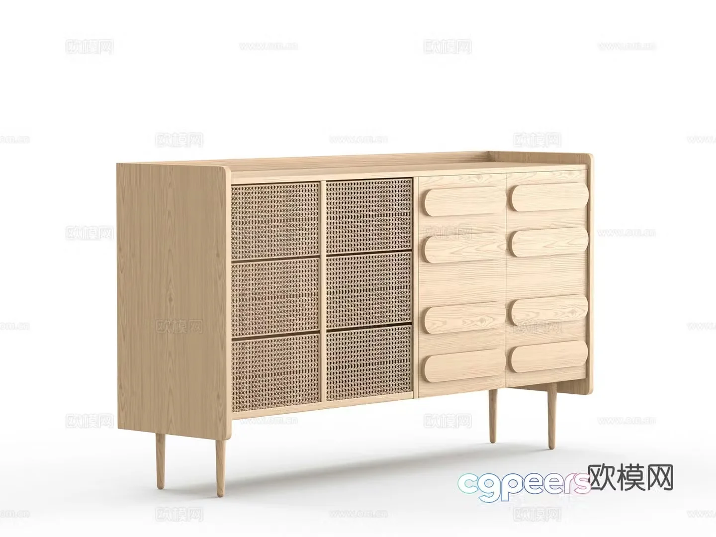 Japanese style entrance cabinet 3D model