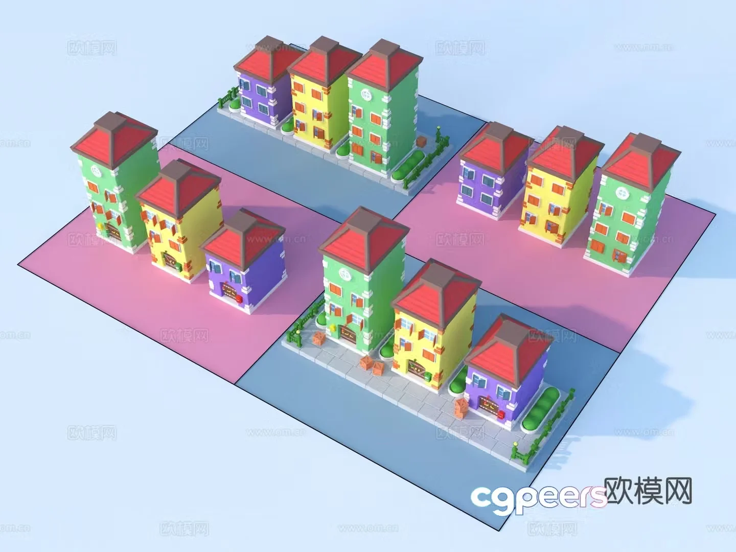 Cartoon toy building sketch 3D model