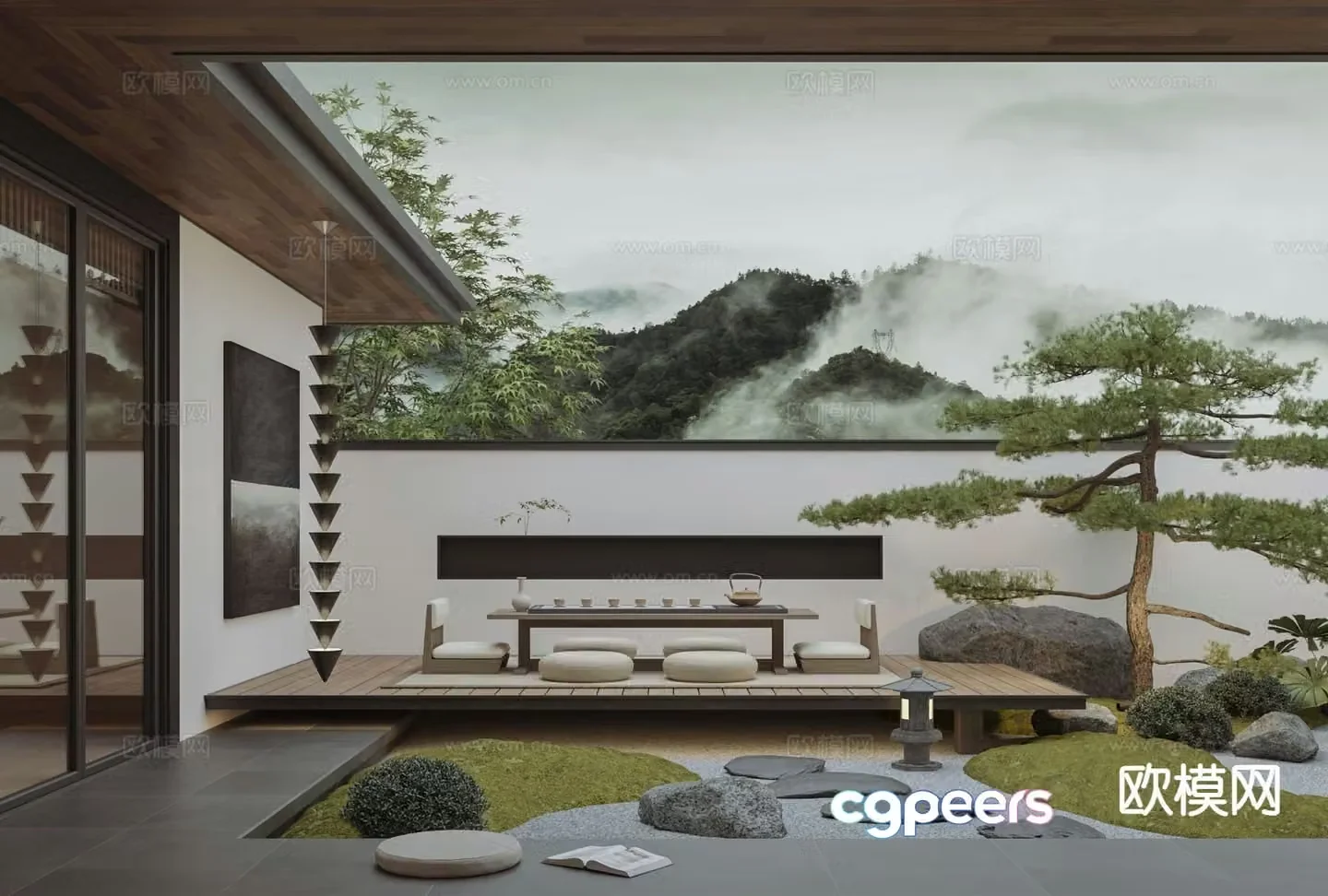 Courtyard landscape garden 3d model