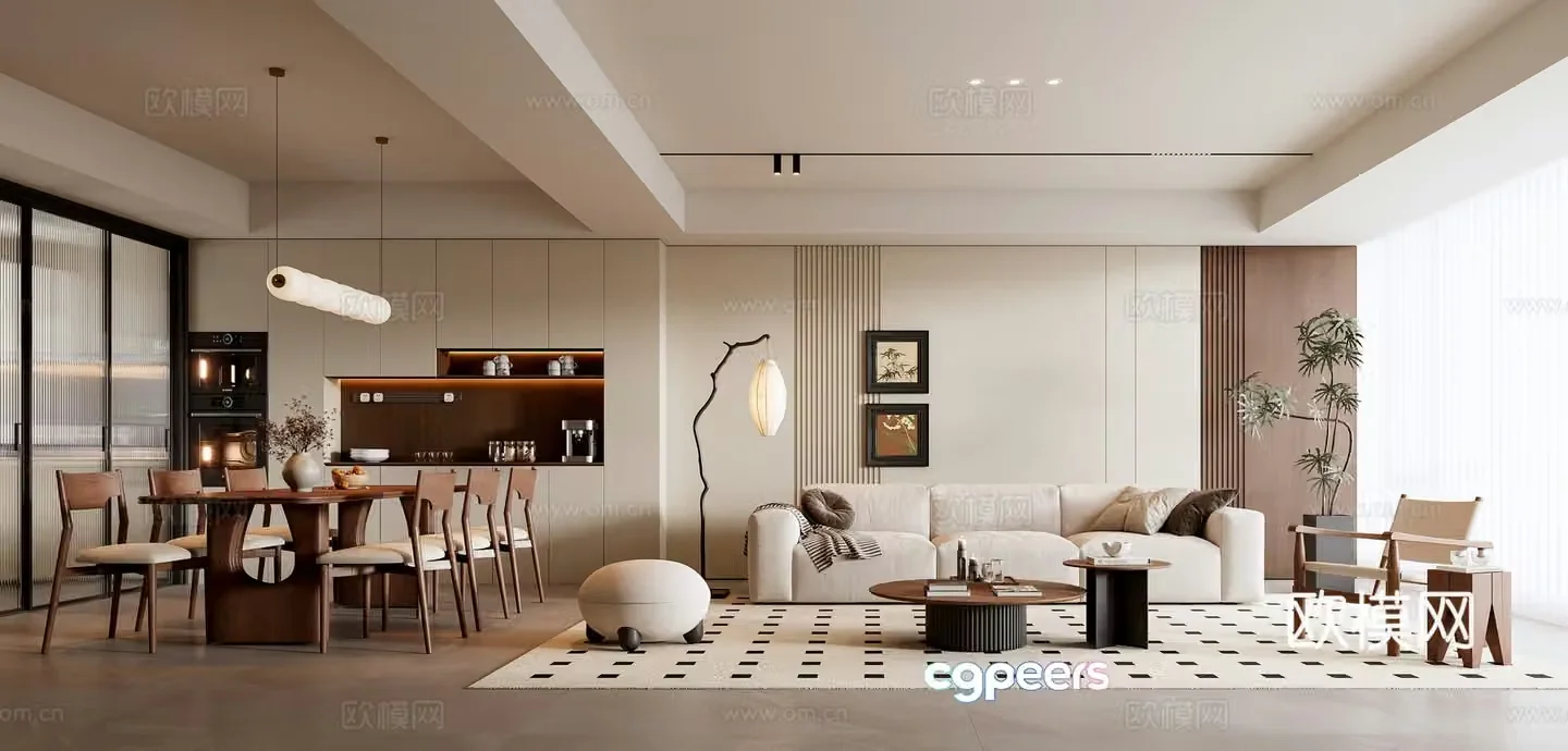 3D model of medieval style living room restaurant